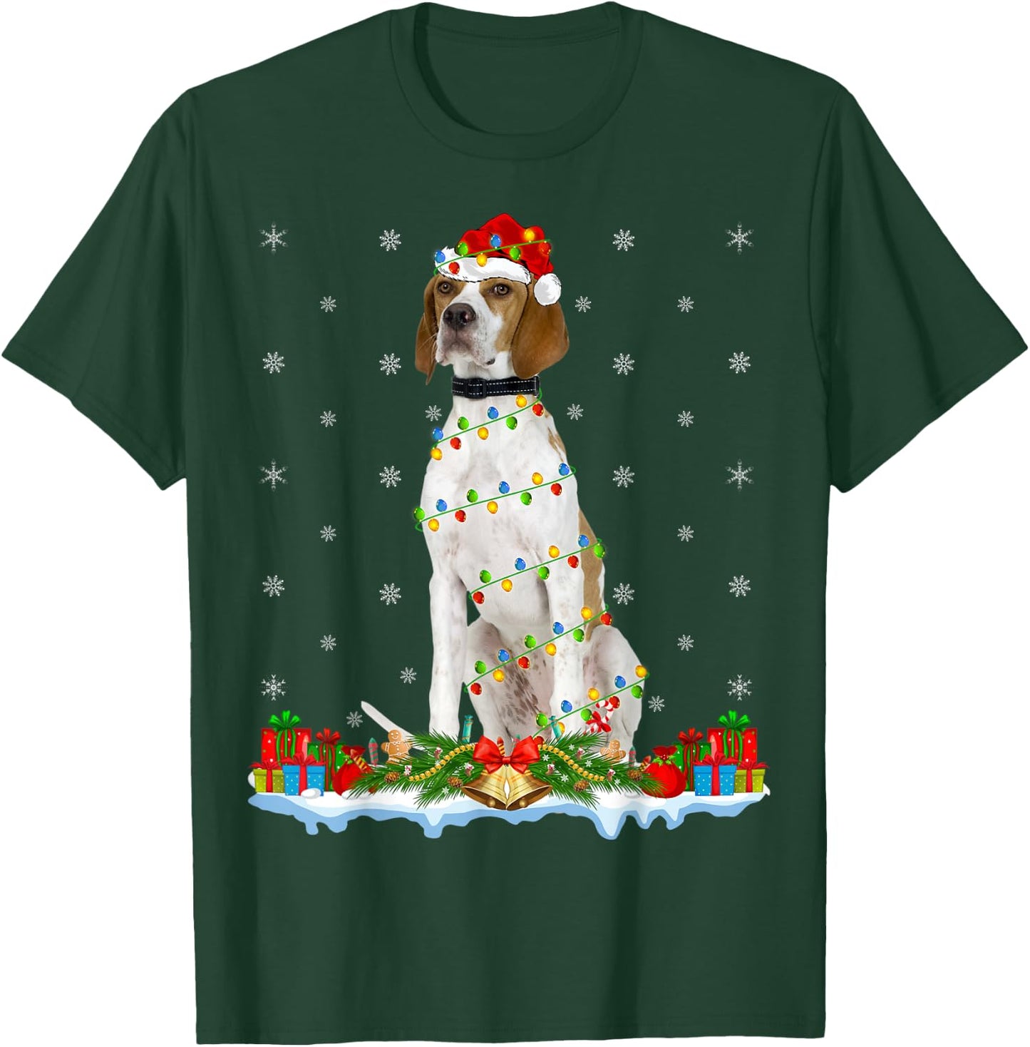 English Pointer Dog Xmas Lighting English Pointer Christmas Women Kids T-Shirt - T-Shirt | Forest