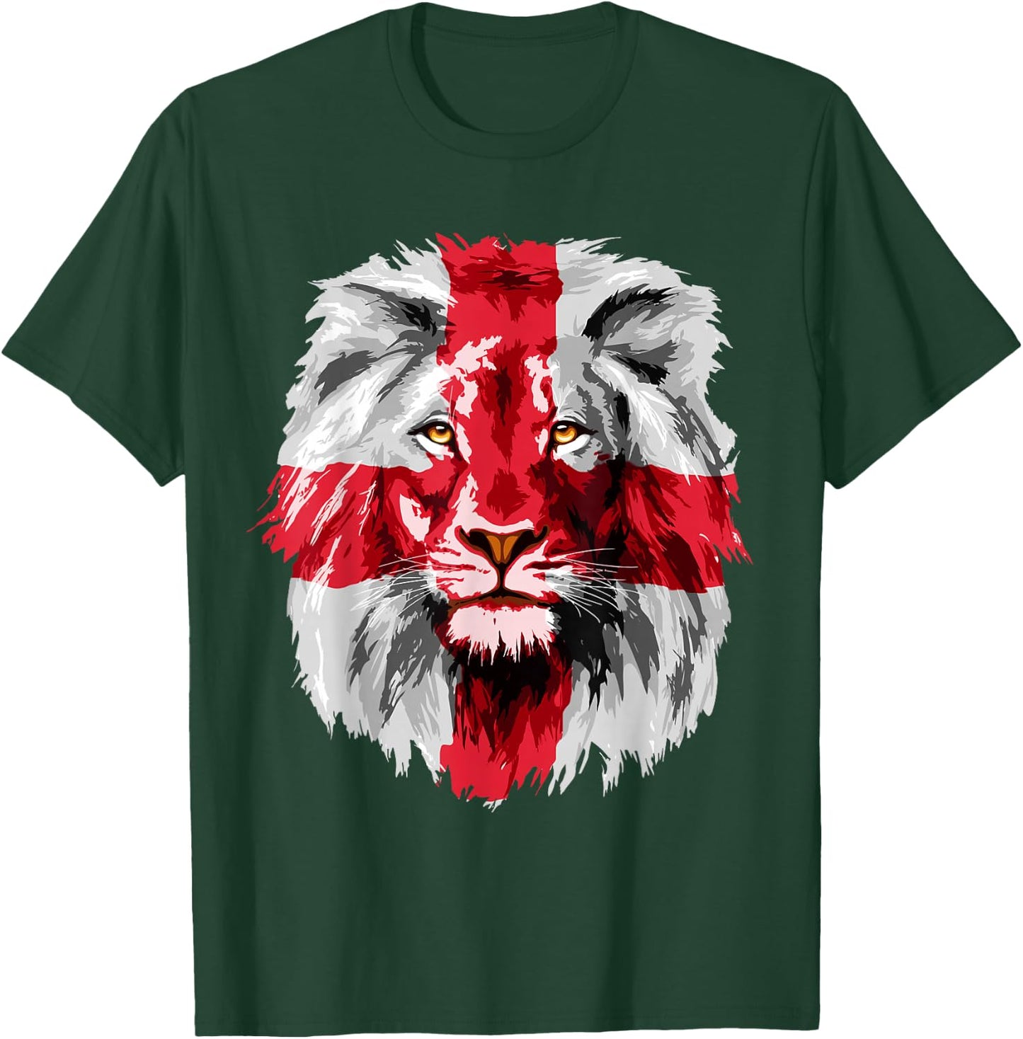 England National Flag Lion Face English England Flag , Black, S T-Shirt - T-Shirt | Forest