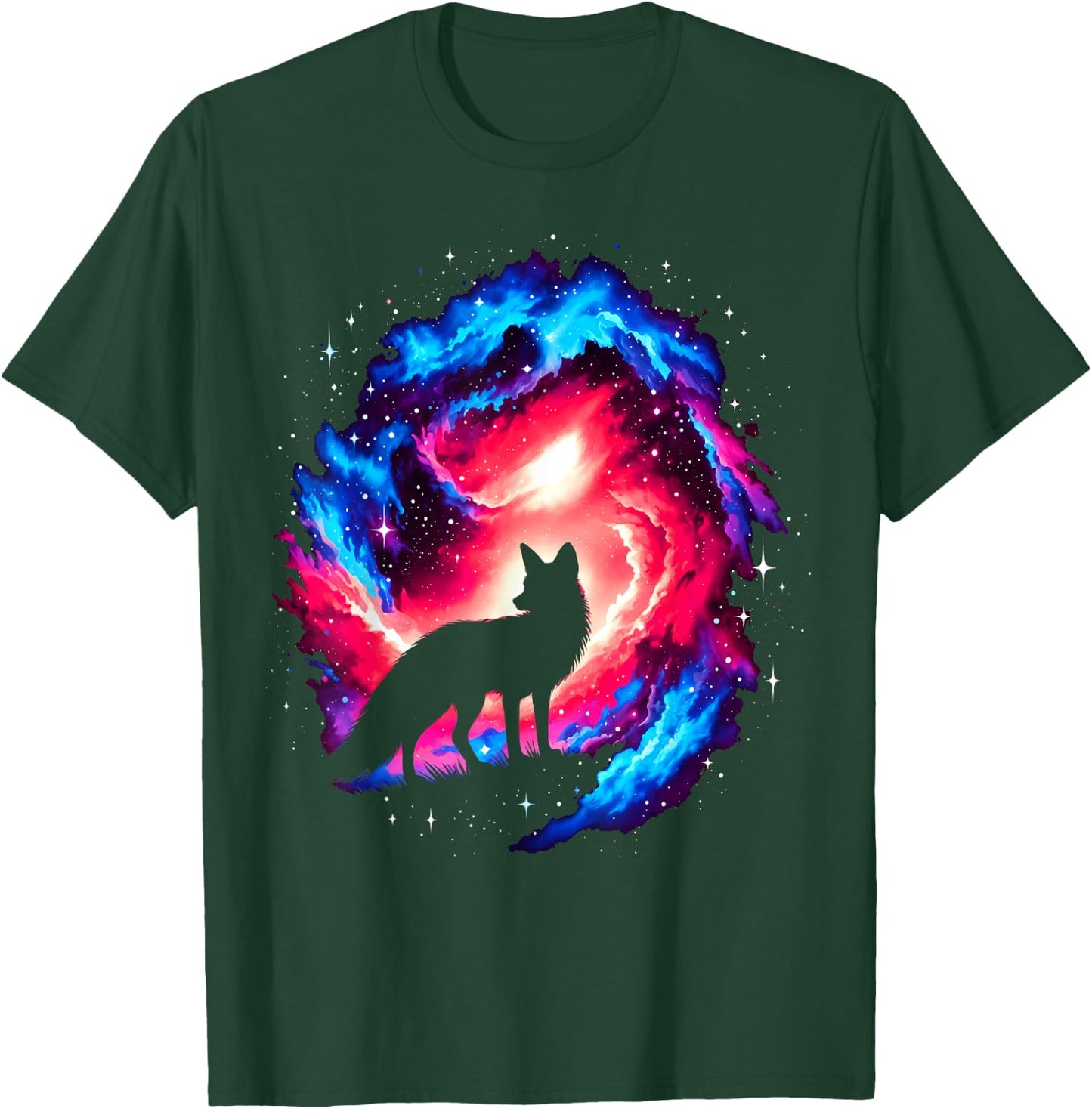 Cool Cosmic Fox Galaxy Graphic Space Art T-Shirt - T-Shirt | Forest