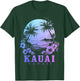 Kauai Hawaii Hawaiian Hibiscus Flowers Surfer Souvenir T-Shirt - T-Shirt | Forest