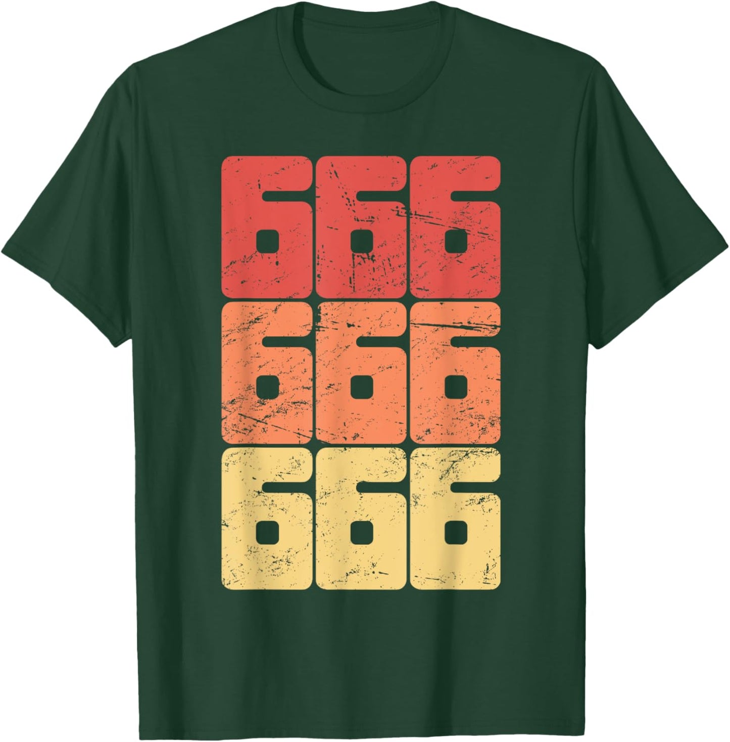 Retro Distressed Satanic 666 T-Shirt - T-Shirt | Forest