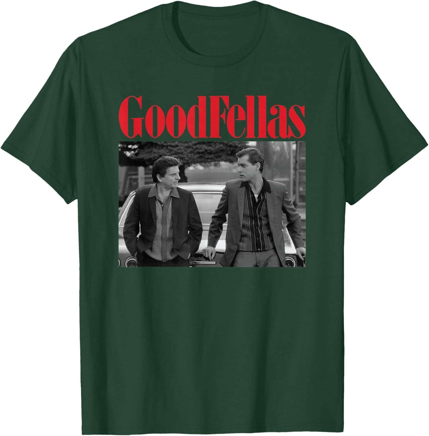 Goodfellas Herren Schwarz Cartoon Klassisch Crew-Kragen Halbarm Klein EU Klein Regular T-Shirt - T-Shirt | Forest
