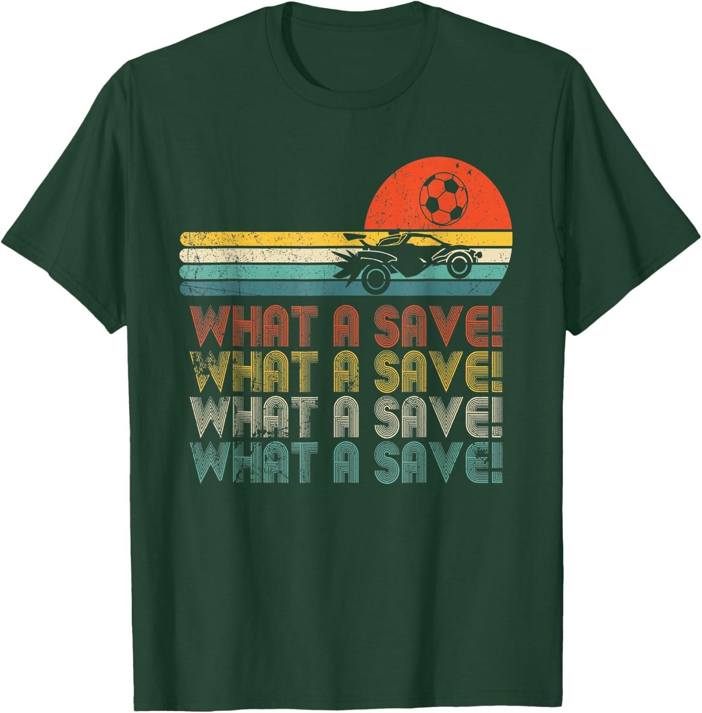 What a save Vintage Retro Rocket Soccer Car T-Shirt - T-Shirt | Forest