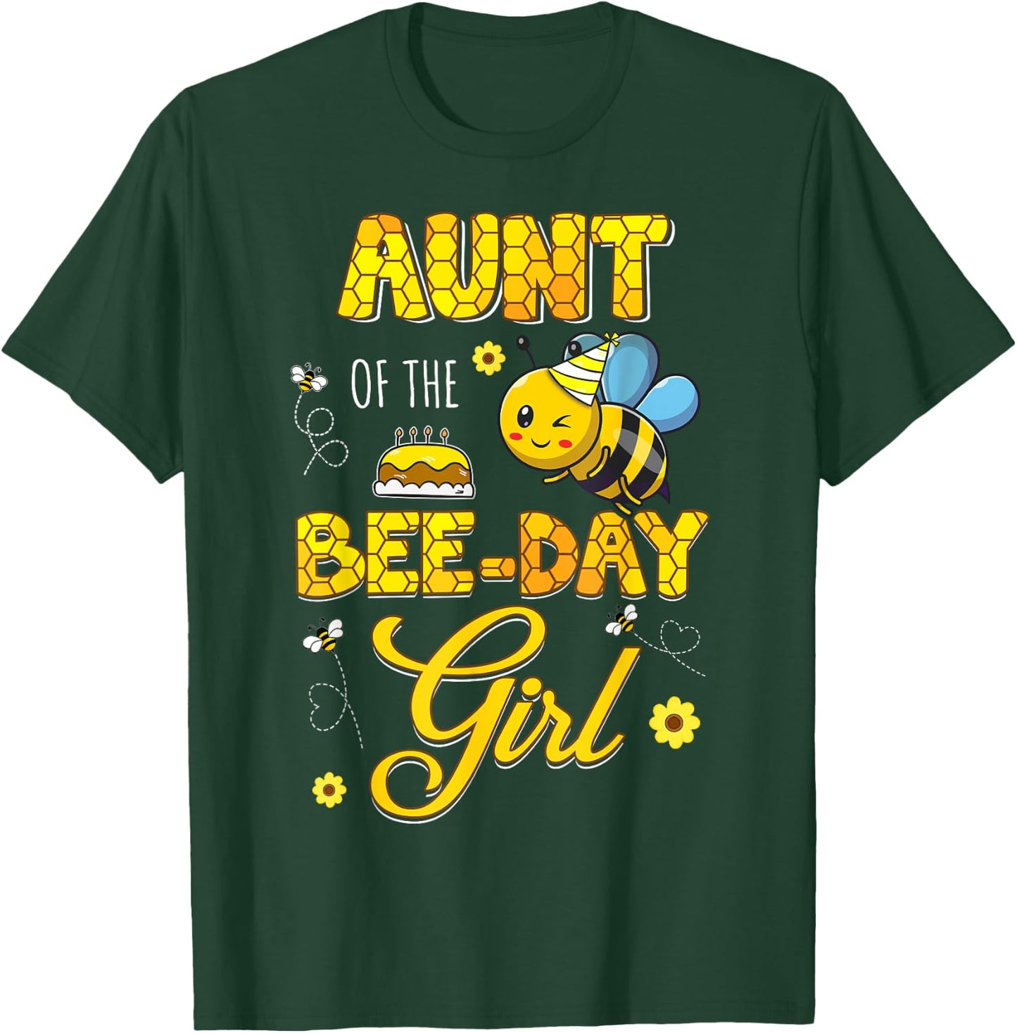 Aunt Of The Bee-Day Girl Hive Birthday Party Matching T-Shirt - T-Shirt | Forest