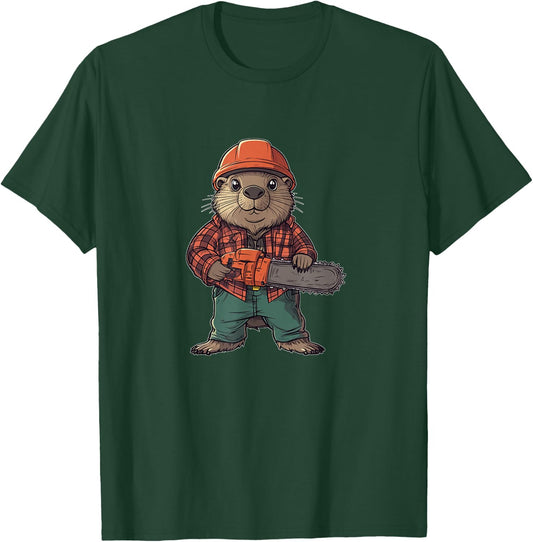 Beaver Lover Lumberjack Funny Beaver T-Shirt - T-Shirt | Forest