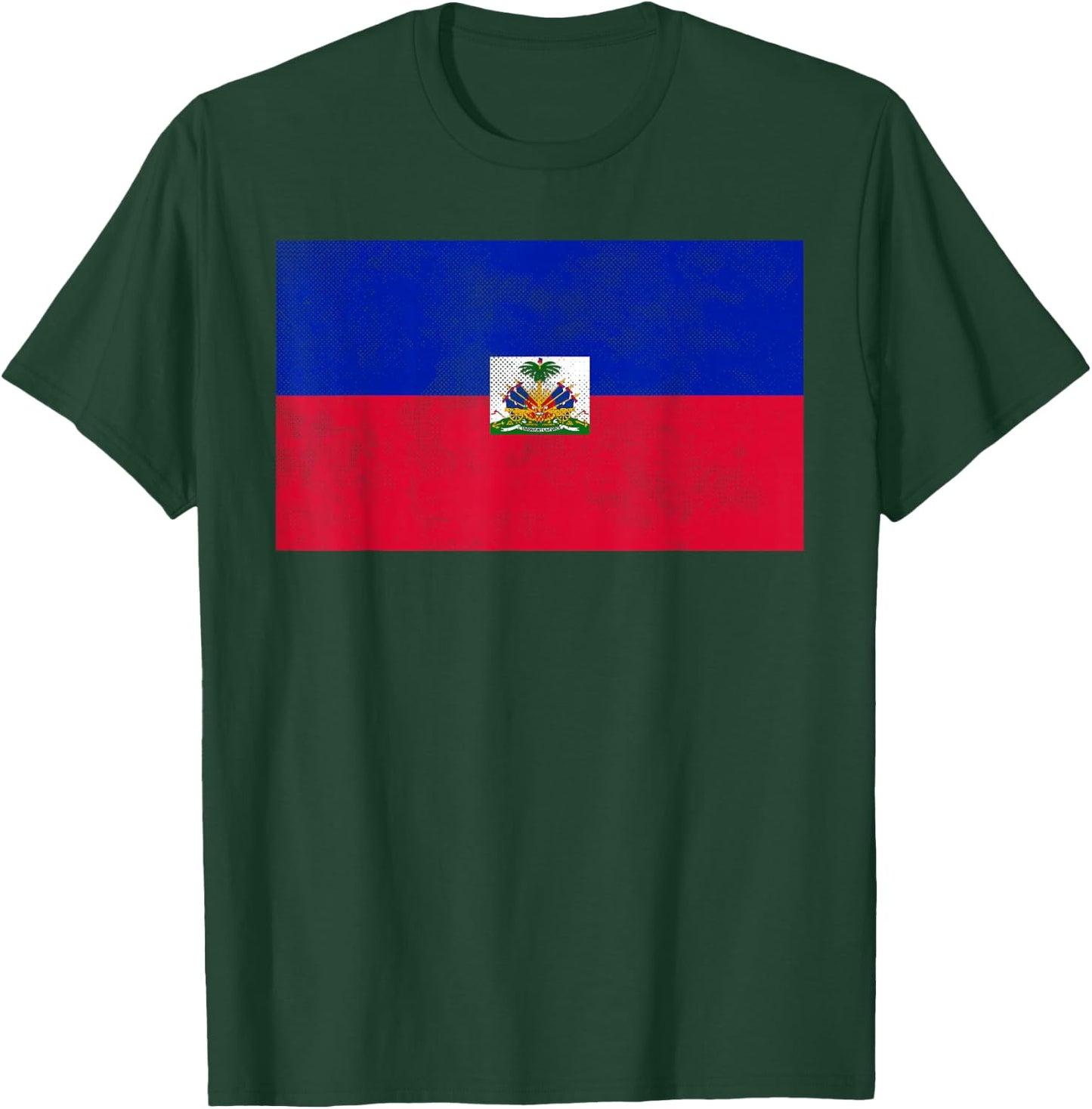 Vintage Haitian Flag Women Kids Boys Girls T-Shirt - T-Shirt | Forest