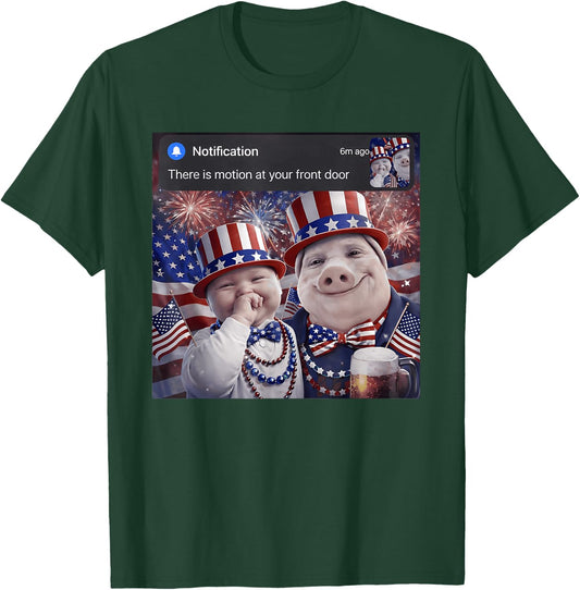 Funny 4th of July John Pork and Ai Baby 250th USA Patriotic T-Shirt - T-Shirt | Forest