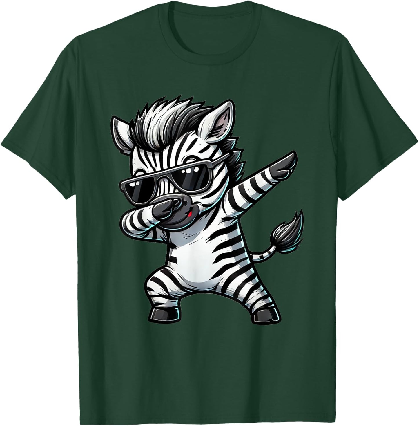 Dabbing Zebra Funny Zebra on Dabben Gift Zebra , black T-Shirt - T-Shirt | Forest
