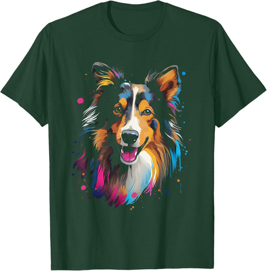 Lanhaar Collie , black T-Shirt - T-Shirt | Forest