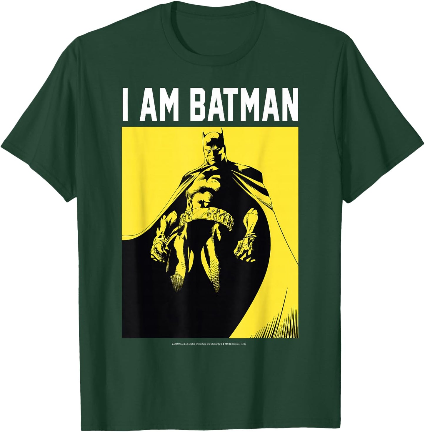 DC Comics I Am Batman Yellow Dark Poster Fill Small T-Shirt - T-Shirt | Forest