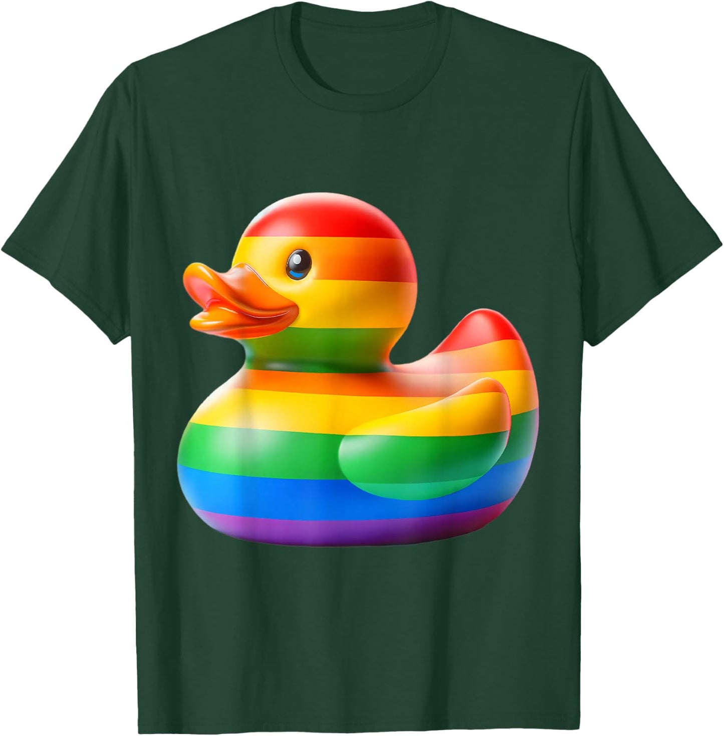 Gay Rubber Duck LGBTQ Rainbow Flag Pride Ducky T-Shirt - T-Shirt | Forest