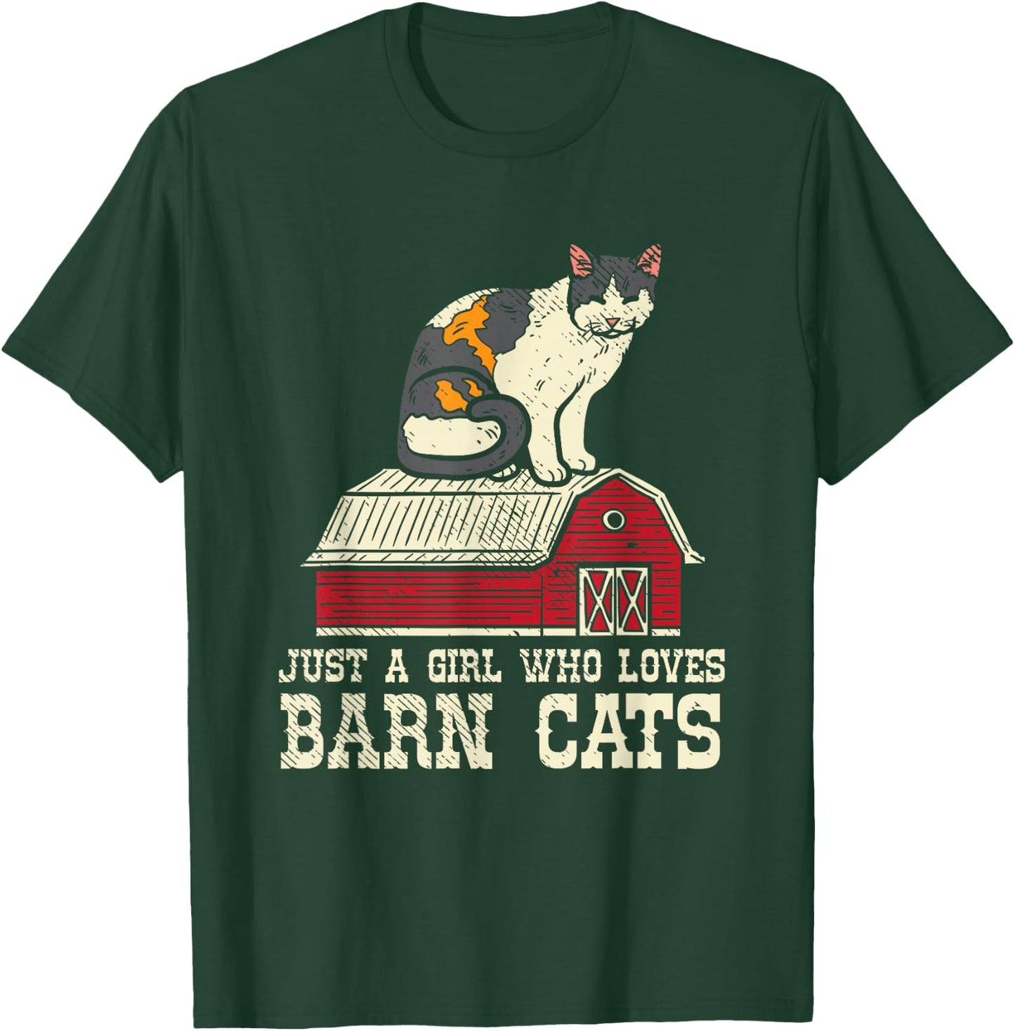 Girl Who Loves Barn Cats Ranch Farmers Market Farm Wife T-Shirt - T-Shirt | Forest