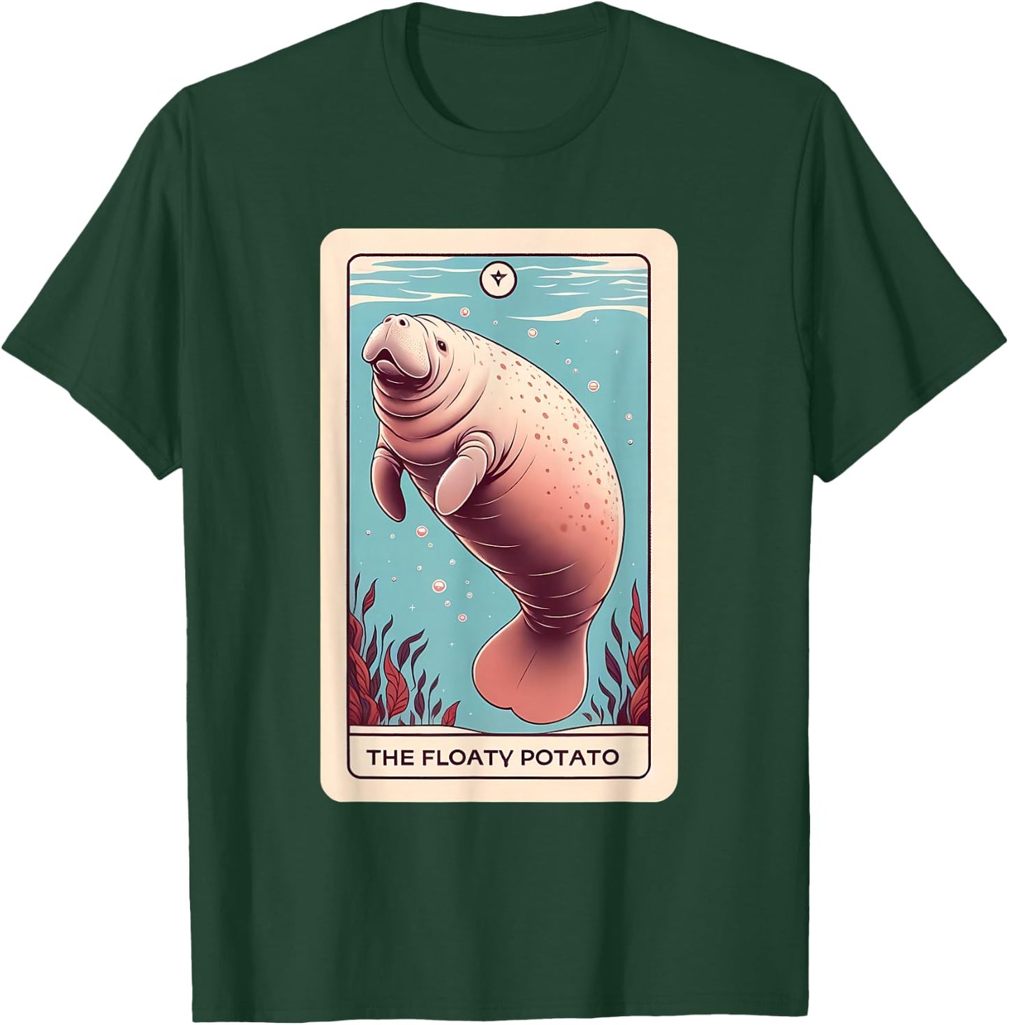 Manatee "Floaty Potato" Funny Tarot Card T-Shirt - T-Shirt | Forest