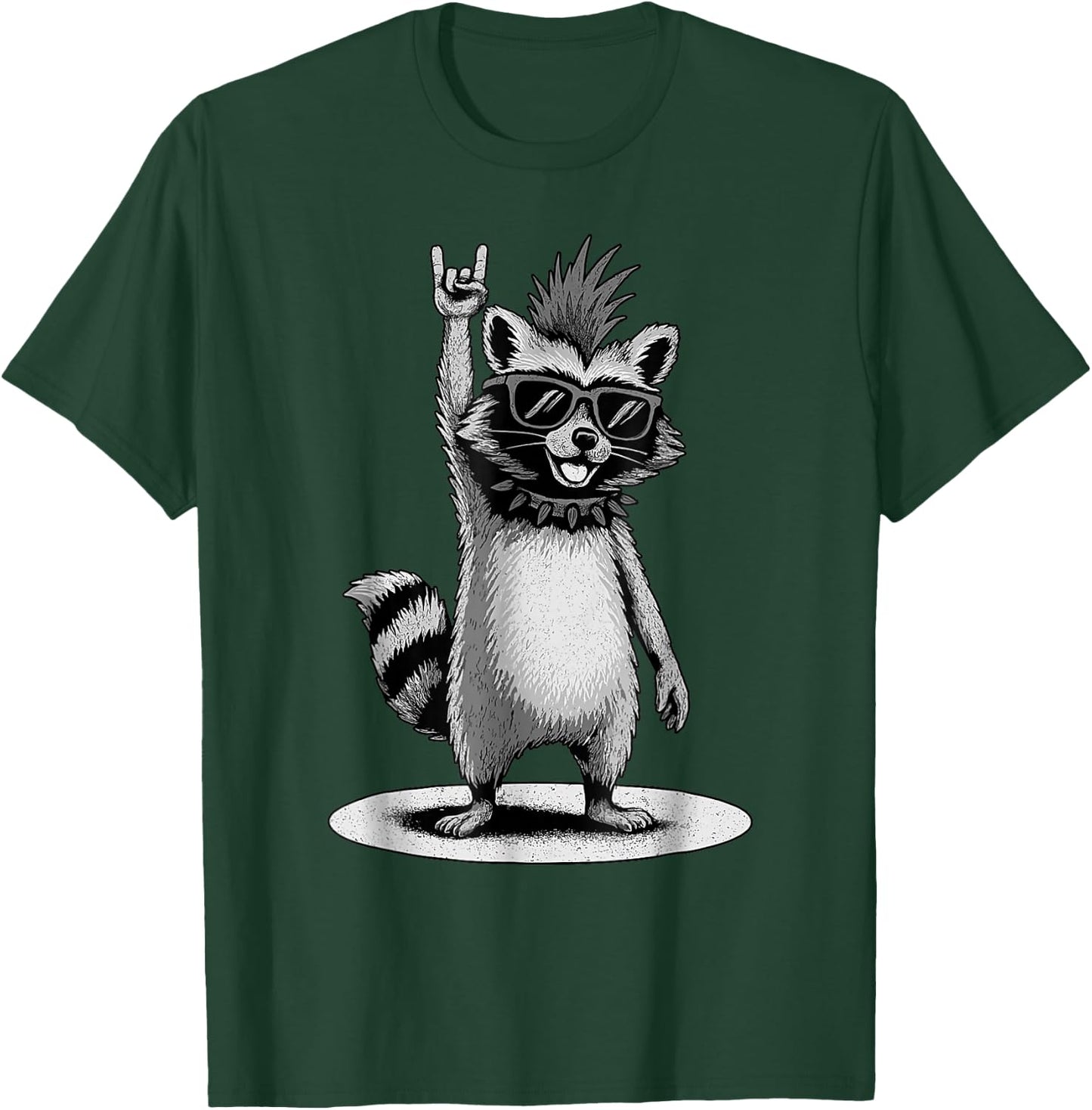 Lustige Waschbär Rock Musik Geschenke Männer Frauen T-Shirt - T-Shirt | Forest