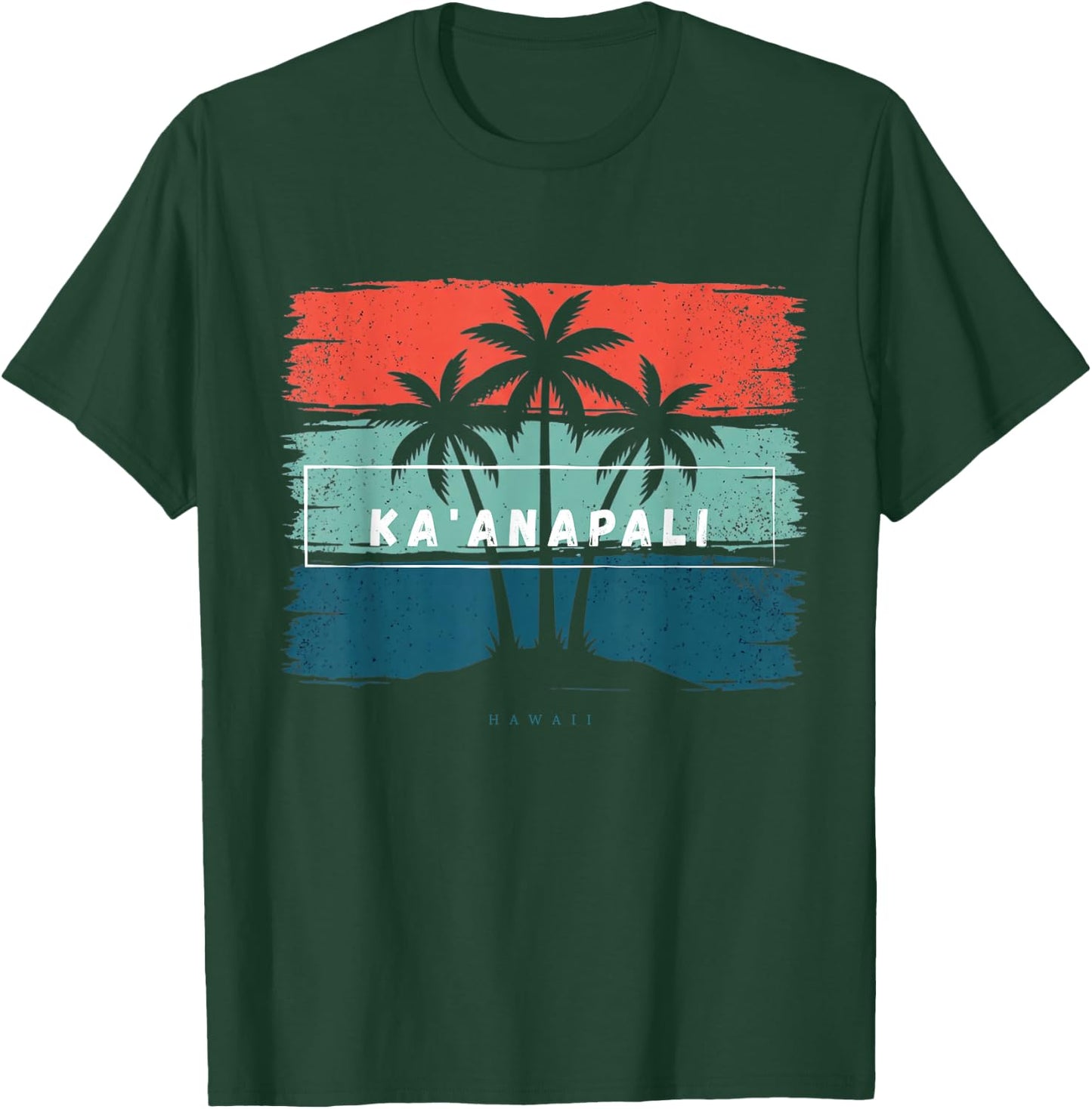 Vintage Ka'anapali Hawaii Summer Beach Palm Tree Sunset Trip T-Shirt - T-Shirt | Forest