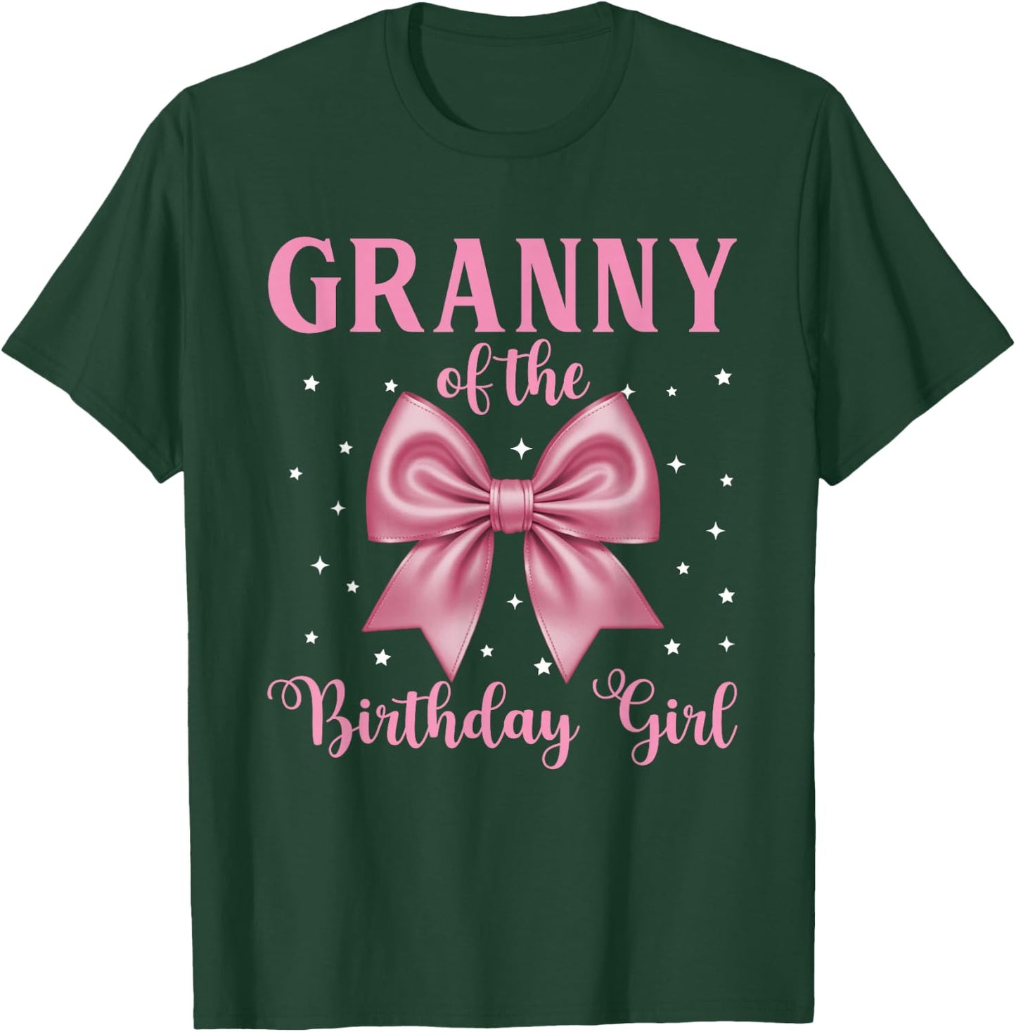 Granny of The Birthday Girl Pink Coquette Bow Family T-Shirt - T-Shirt | Forest