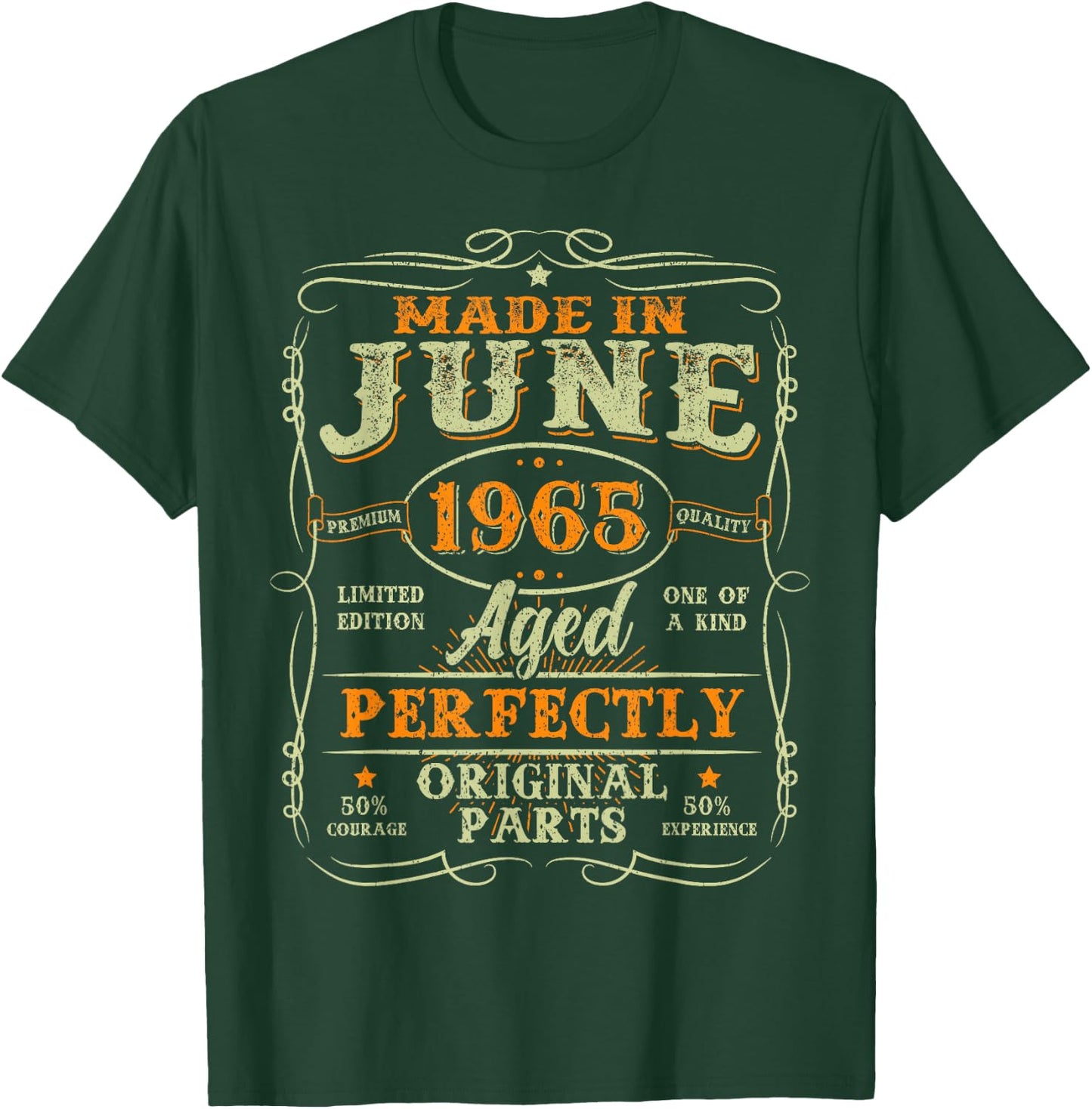 60 Years Old Made In June 1965 Vintage 60th Birthday Men Dad T-Shirt - T-Shirt | Forest