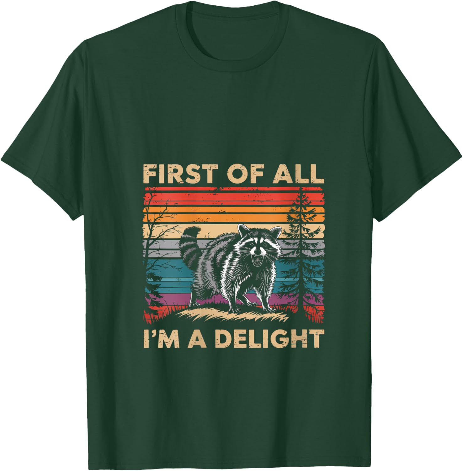Raccoon First Of All Im A Delight Racoon Gifts Women V-Neck T-Shirt - T-Shirt | Forest