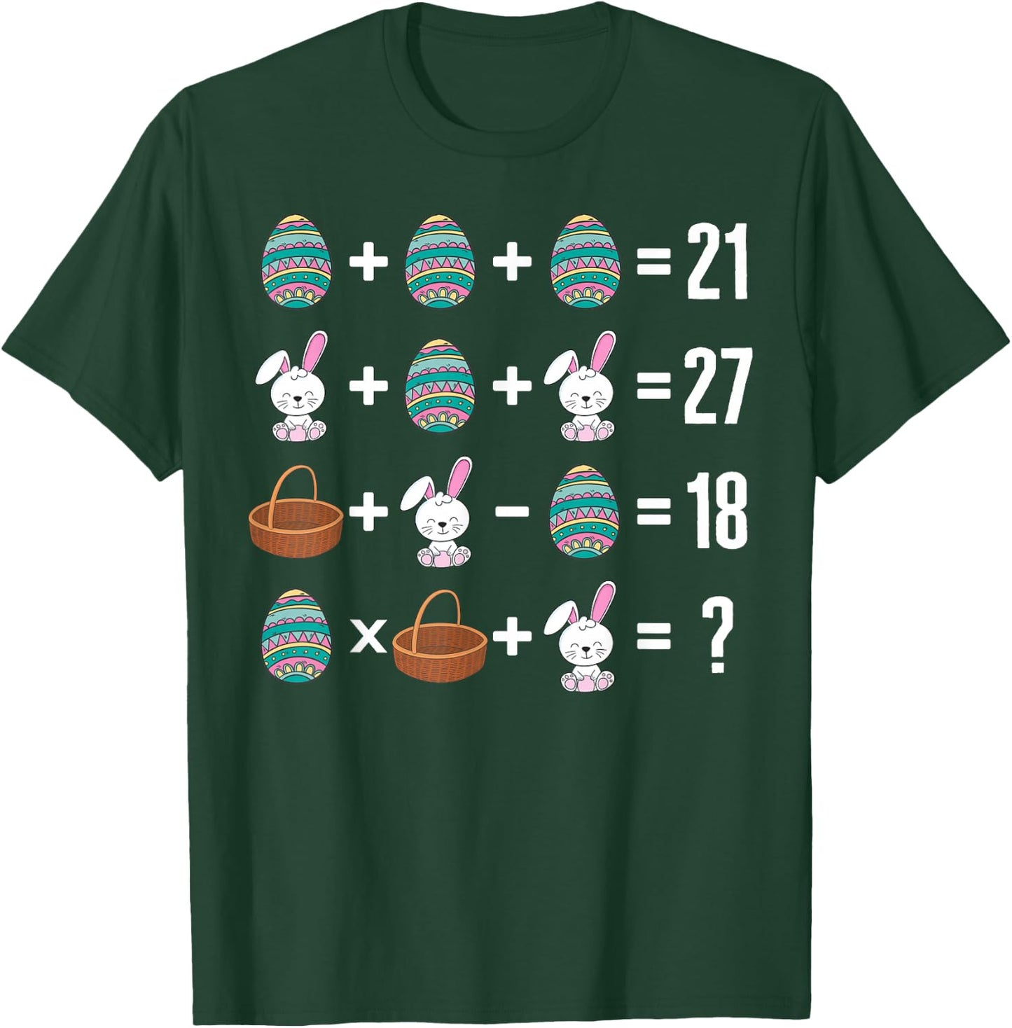 Math Order Of Operation Easter Bunny Basket Egg Hunting Math T-Shirt - T-Shirt | Forest