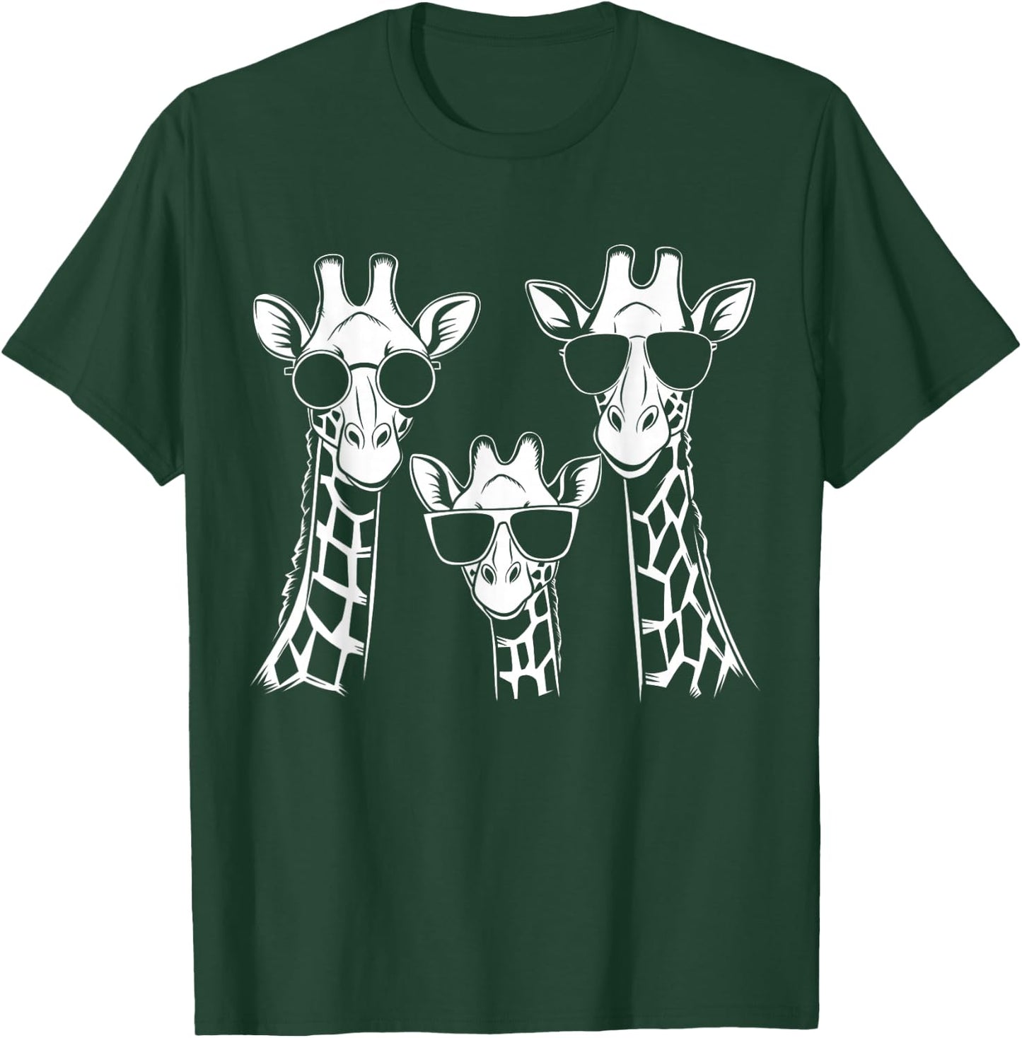 Giraffes Family With Sunglasses - Giraffe T-Shirt - T-Shirt | Forest