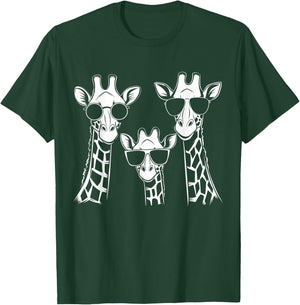 Giraffes Family With Sunglasses - Giraffe T-Shirt - T-Shirt | Forest