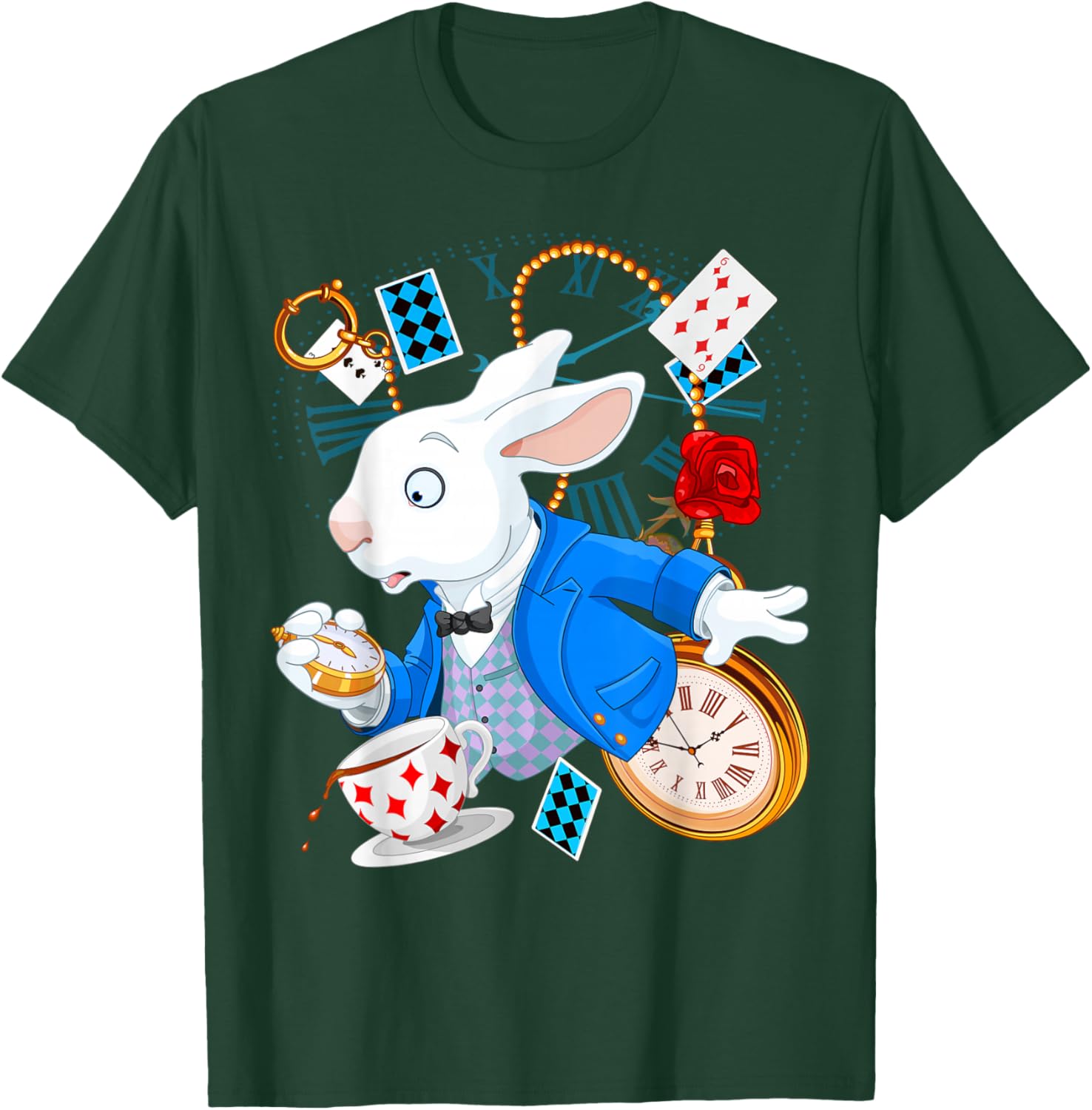 Alice in Wonderland - White Rabbit , black, s T-Shirt - T-Shirt | Forest