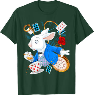 Alice in Wonderland - White Rabbit , black, s T-Shirt - T-Shirt | Forest