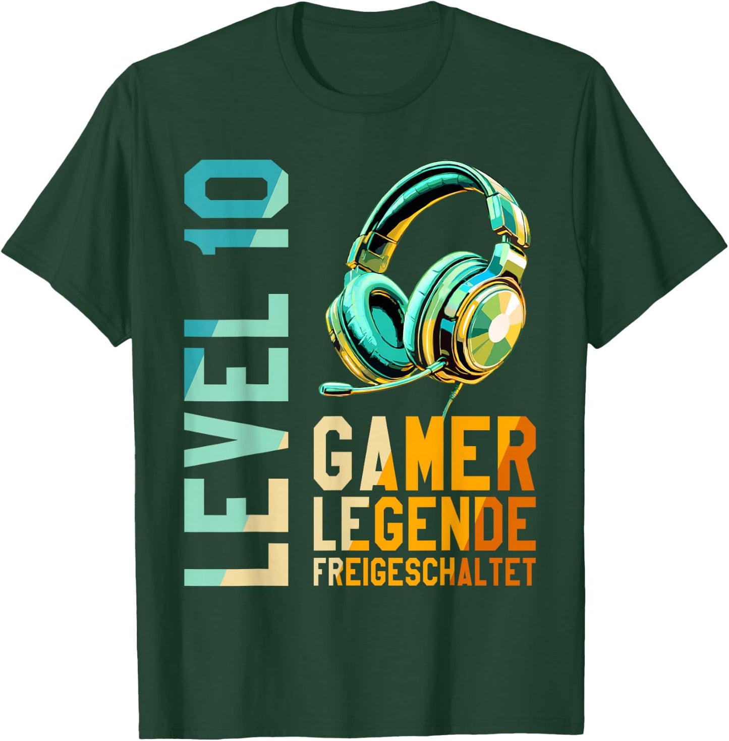 10. Geburtstag Junge Mädchen Gaming Level 10 Jahre T-Shirt - T-Shirt | Forest
