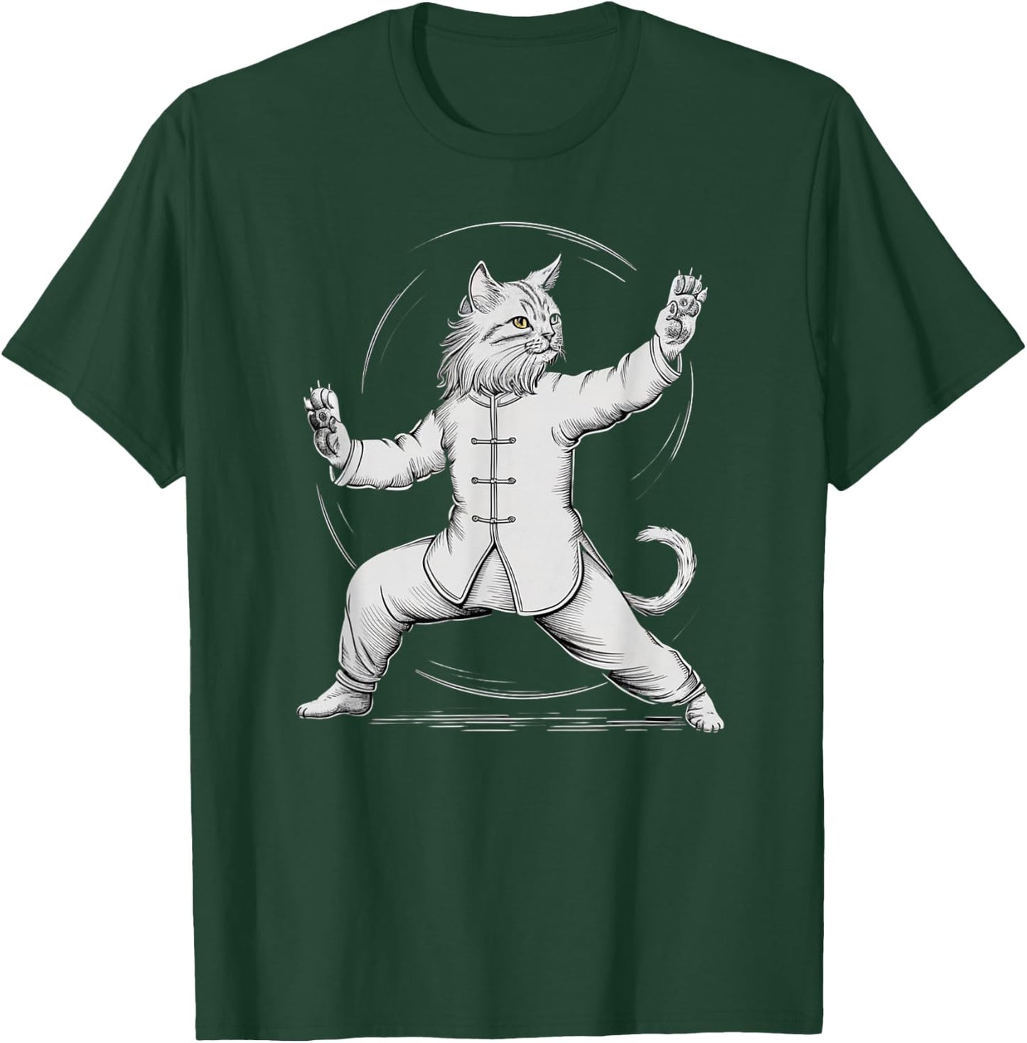 Life Happens Tai Chi Helps Funny Yin Yang Tai Chi Cat Women Kids T-Shirt - T-Shirt | Forest