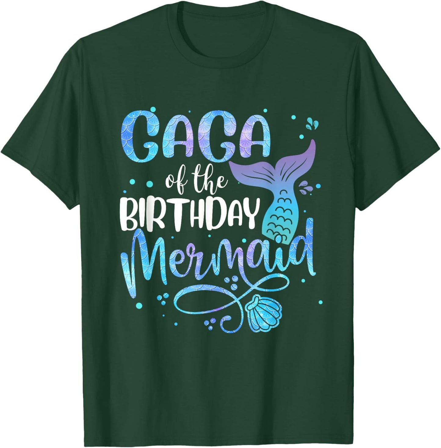 Gaga Of The Birthday Mermaid Family Matching Party Squad T-Shirt - T-Shirt | Forest
