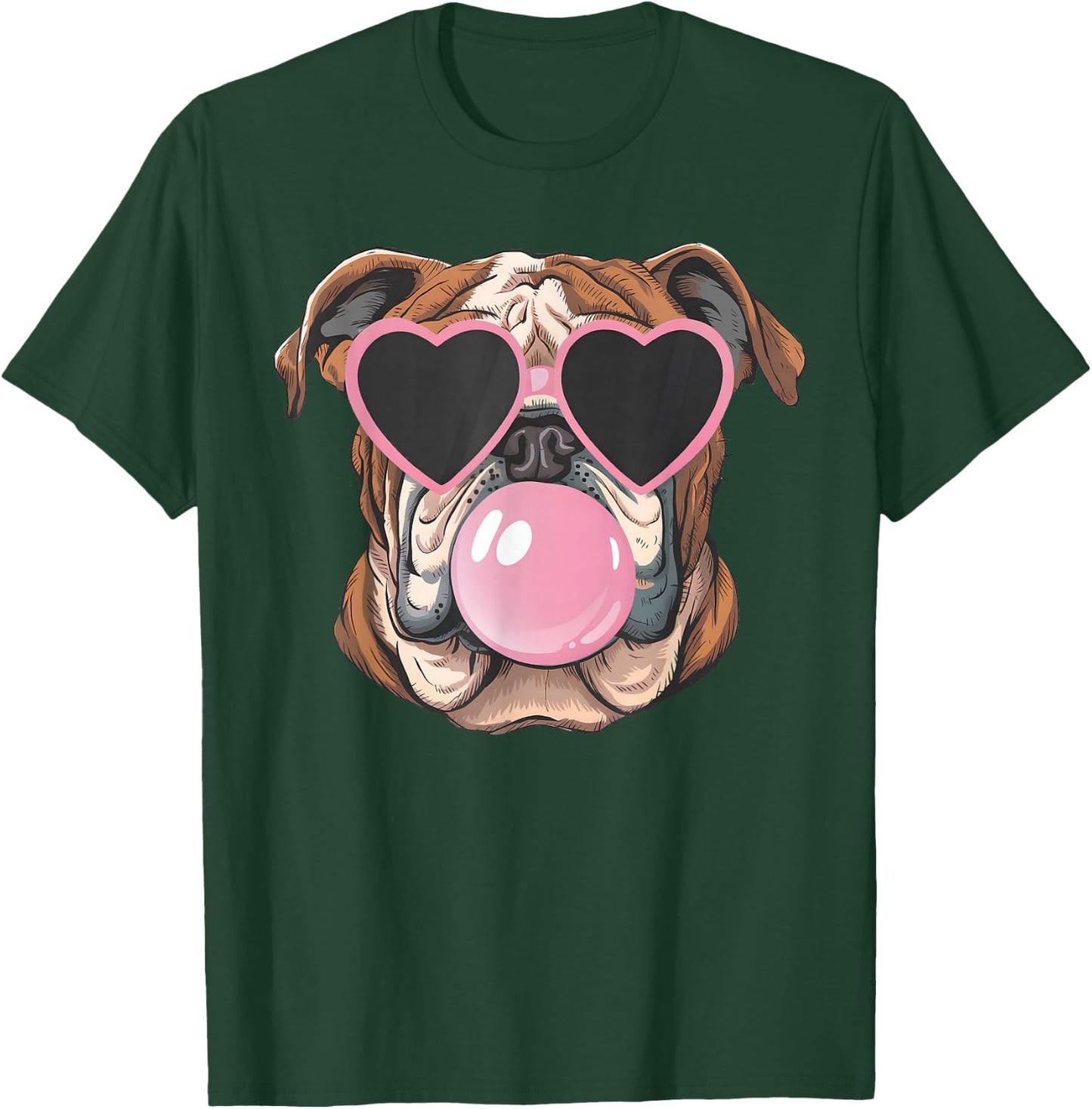Bulldogs Preppy Mascot Bulldogs Blowing Bubble Girly Mama T-Shirt - T-Shirt | Forest