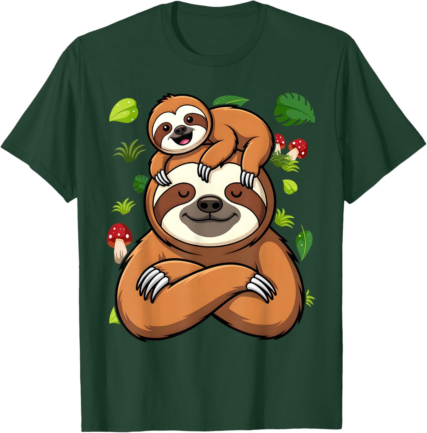 Cute Dad Father and Son Matching Daddy Sloth T-Shirt - T-Shirt | Forest