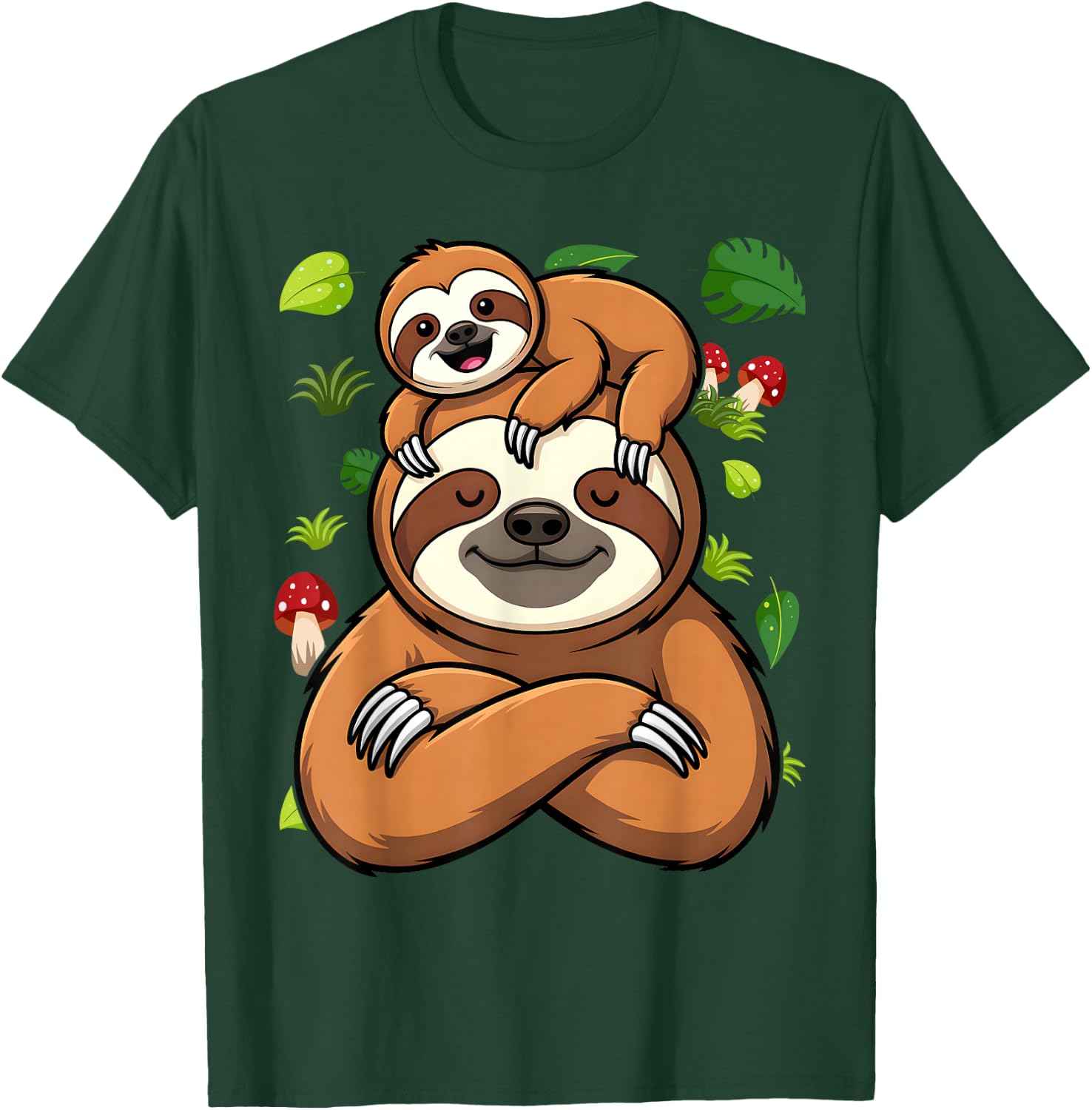 Cute Dad Father and Son Matching Daddy Sloth T-Shirt - T-Shirt | Forest