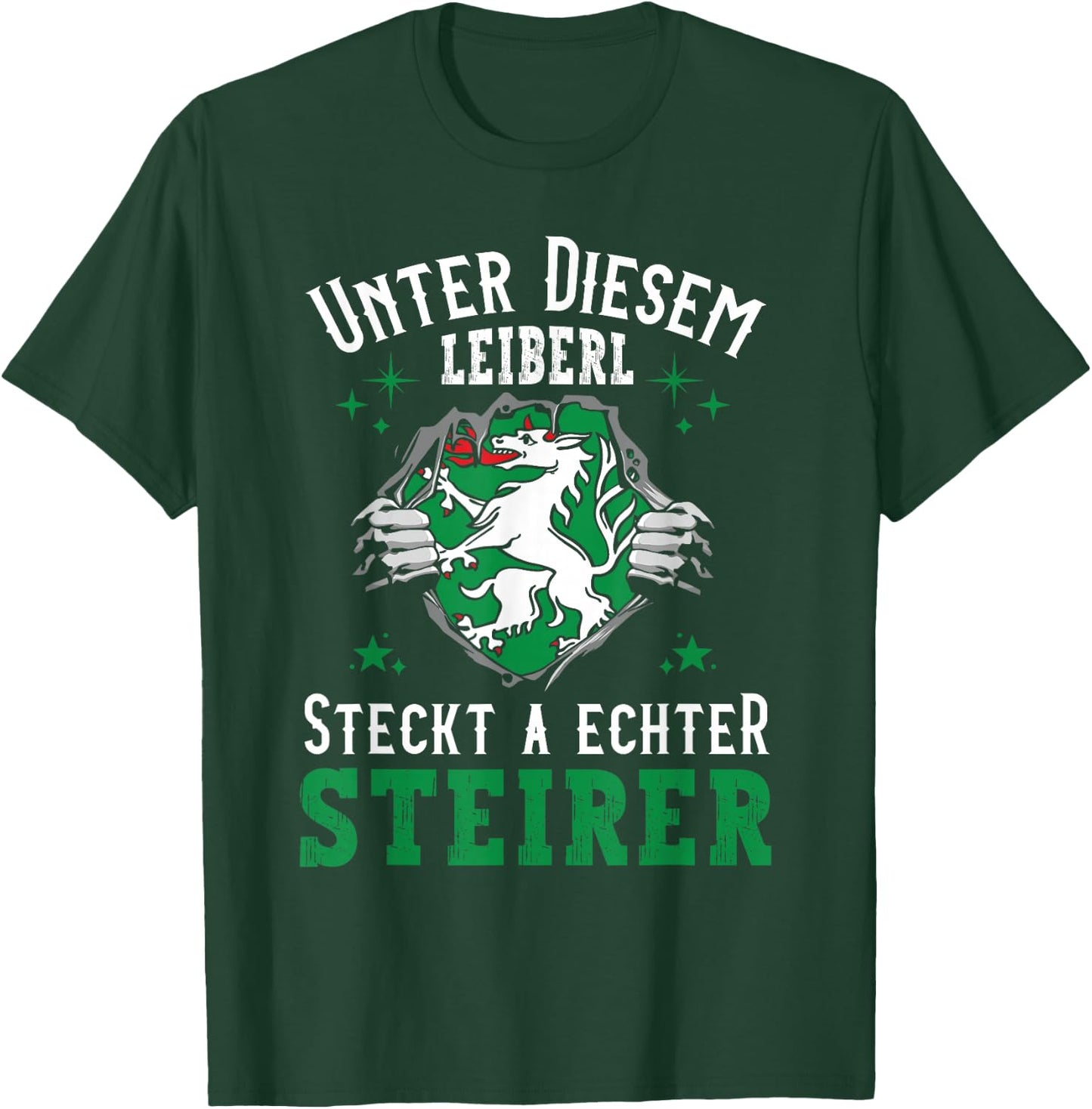 Steiermark Steirisch Crest Leiberl for Real Steirer, black T-Shirt - T-Shirt | Forest