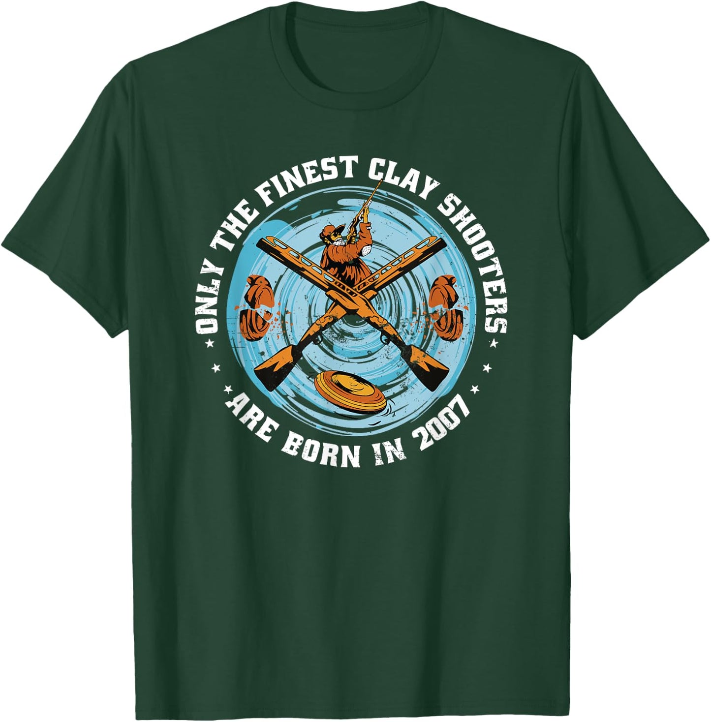 Clay Shooters Vintage 2007 birthday clay-pigeons shooting T-Shirt - T-Shirt | Forest
