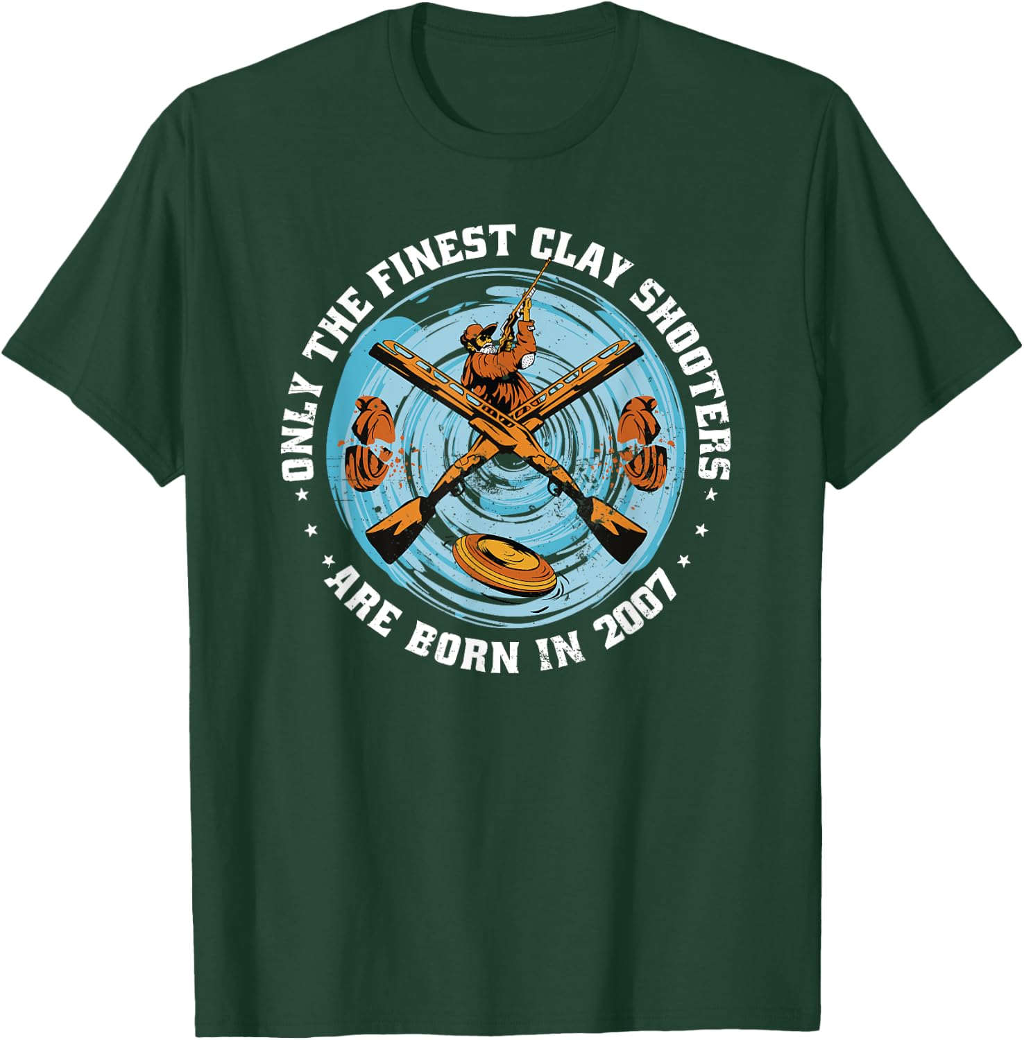 Clay Shooters Vintage 2007 birthday clay-pigeons shooting T-Shirt - T-Shirt | Forest