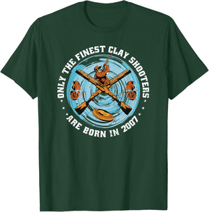 Clay Shooters Vintage 2007 birthday clay-pigeons shooting T-Shirt - T-Shirt | Forest
