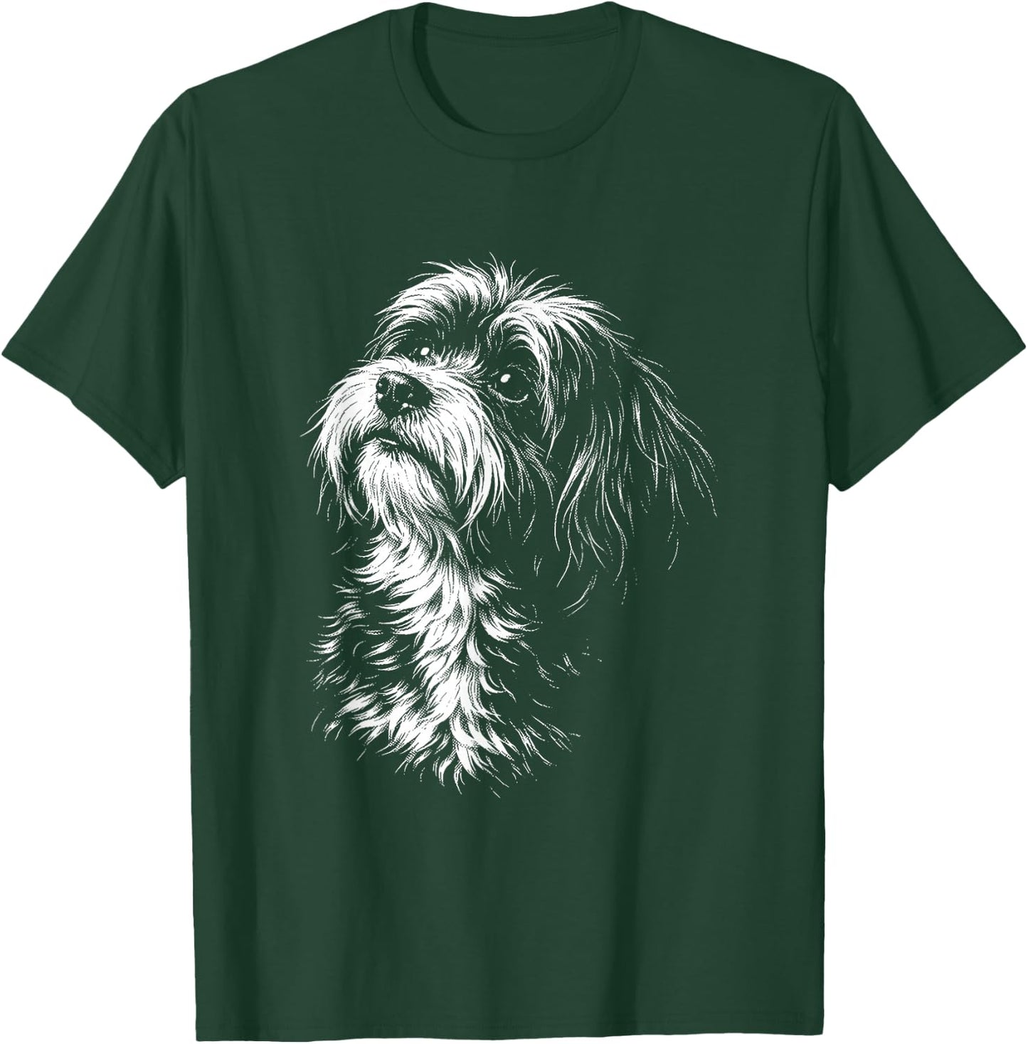 Havanese Portrait Black and White Dog Lover T-Shirt - T-Shirt | Forest