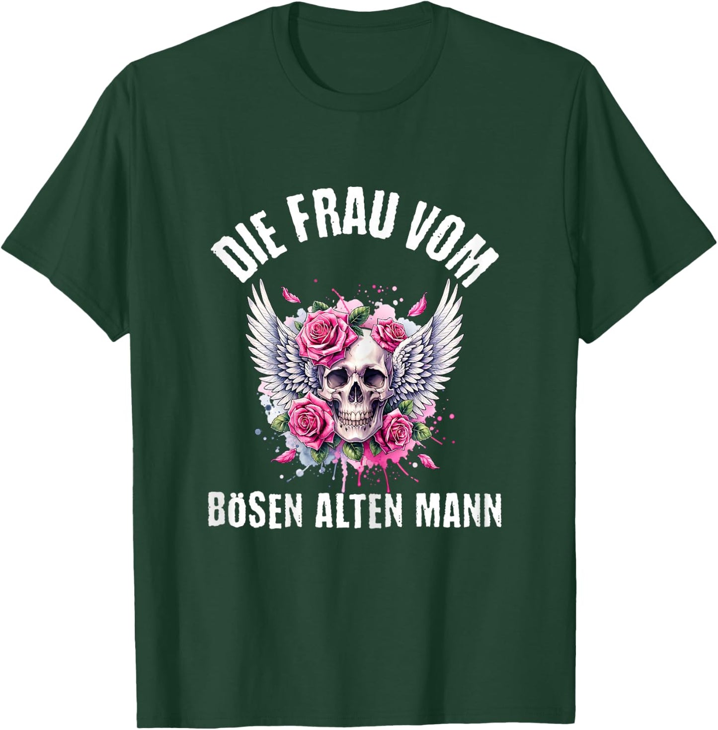with German Text "Die Frau vom Bösen Alten Mann, black T-Shirt - T-Shirt | Forest