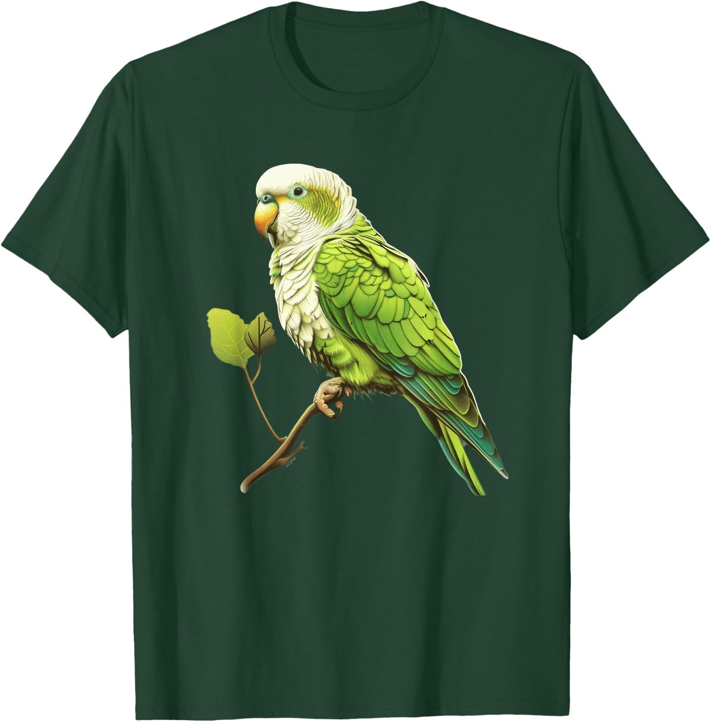 Monk Parakeet Round Image T-Shirt - T-Shirt | Forest