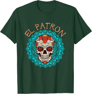 El Patron El Jefe Dia de los Muertos Zuckerschädel für Herren T-Shirt - T-Shirt | Forest