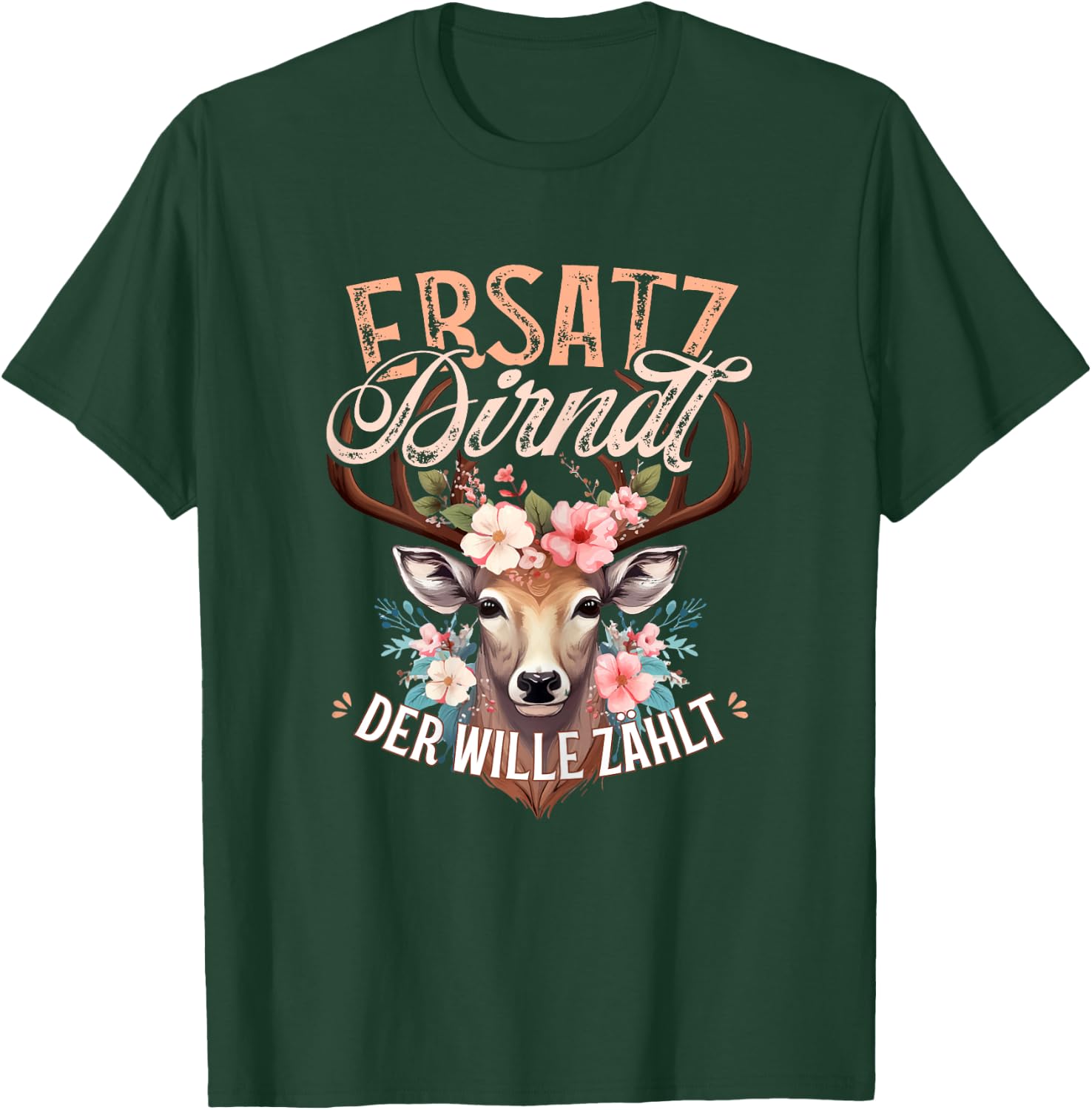 Trachten Tracht Trachtenshirt Damen, Kurzarm Ersatz Dirndl , Schwarz T-Shirt - T-Shirt | Forest