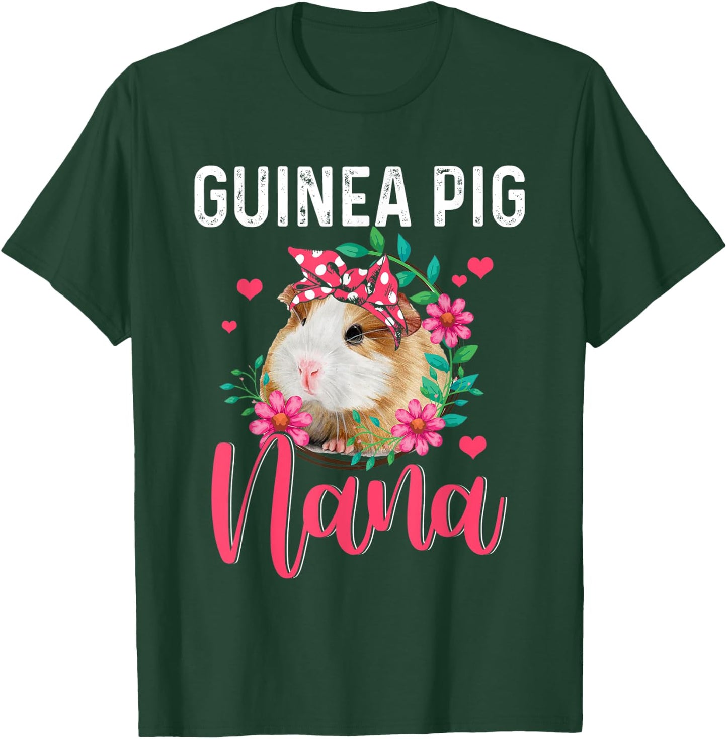 Guinea Pig Nana Cute Flowers Guinea Pig Nana Mother's Day T-Shirt - T-Shirt | Forest