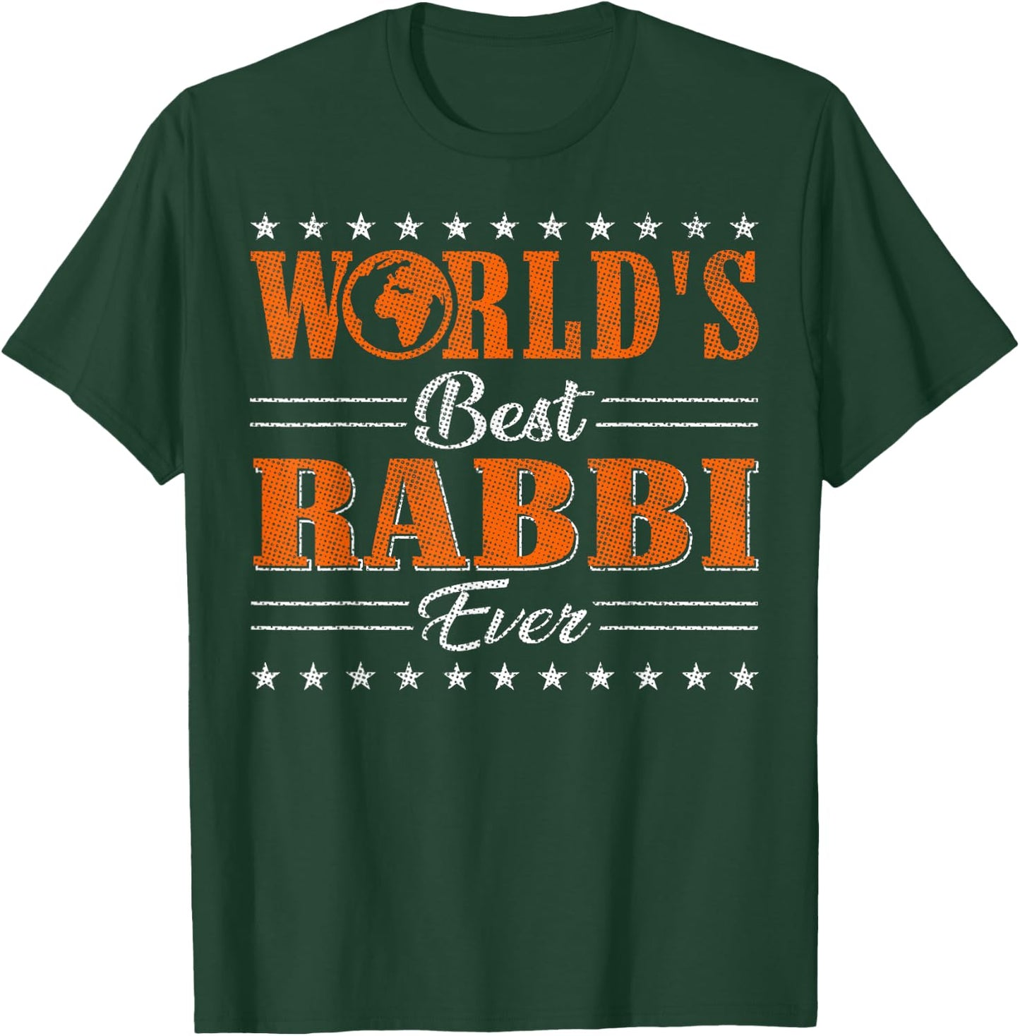 Retro Motif Worlds Best Rabbi T-Shirt - T-Shirt | Forest