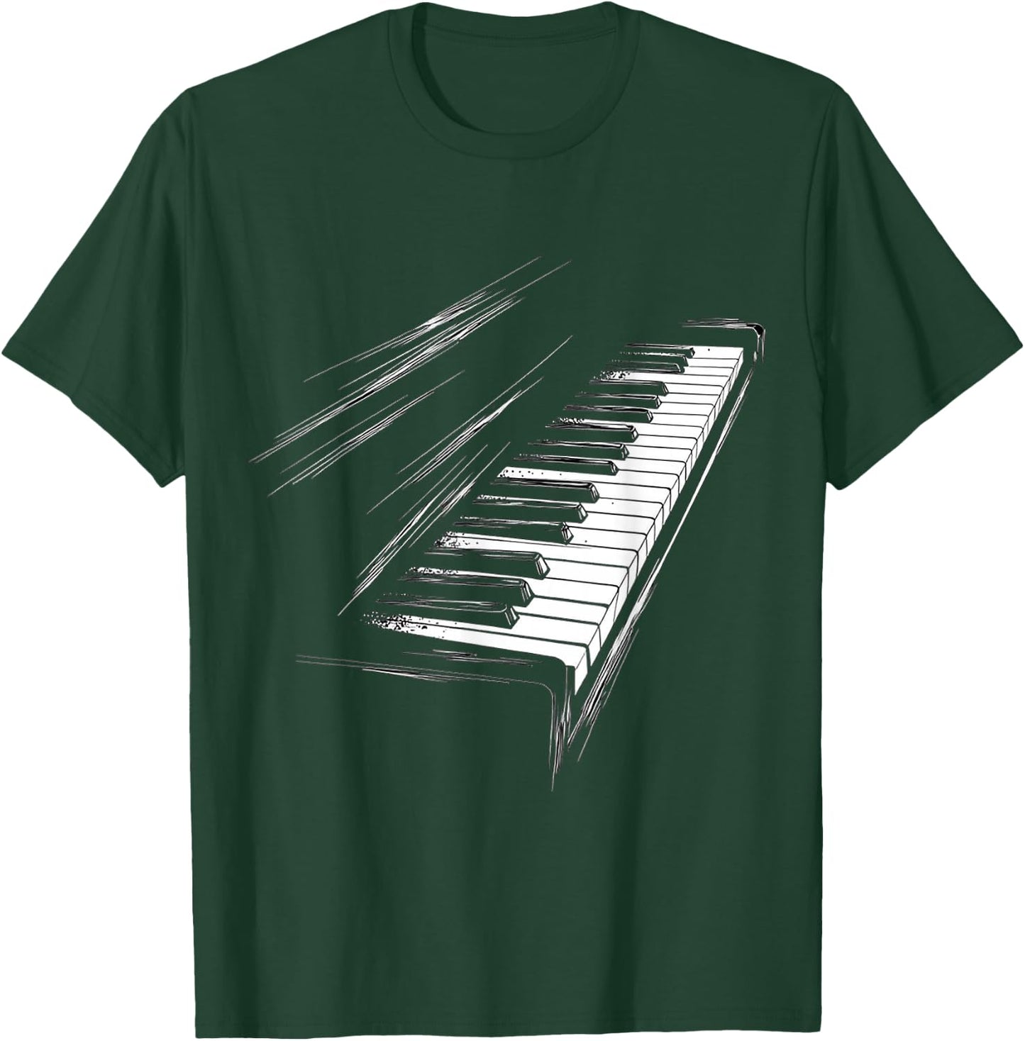 Keyboard Music Instrument Motif Art Keyboard T-Shirt - T-Shirt | Forest