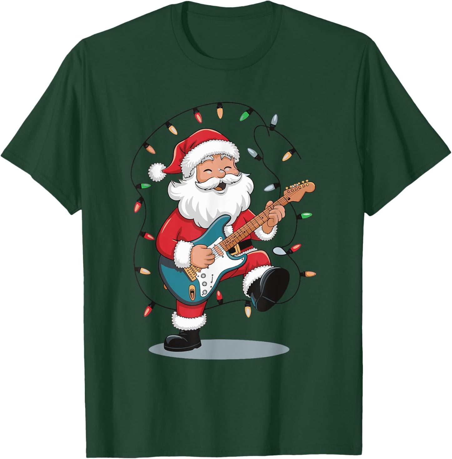 Santa Playing Guitar T-Shirt - T-Shirt | Forest