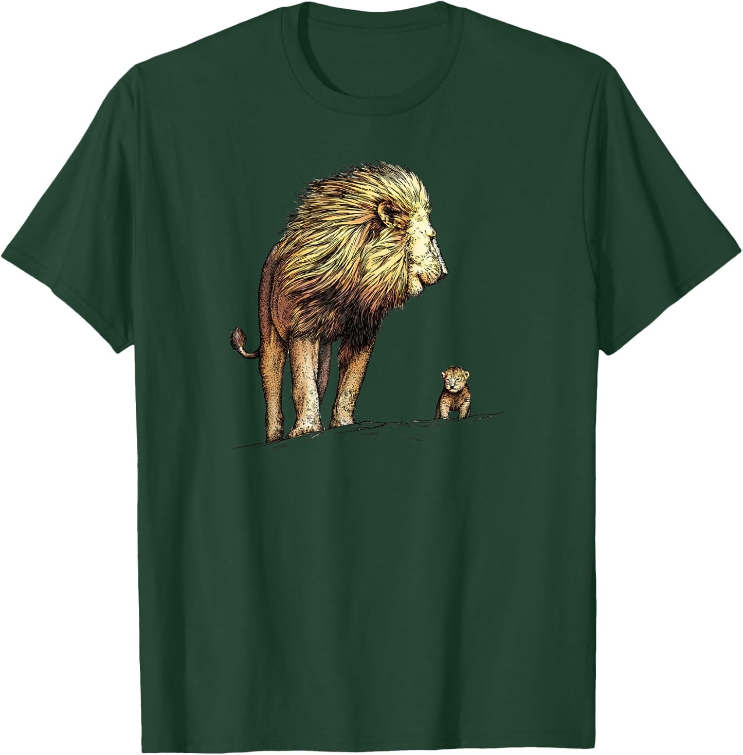 King Lion and Cub For Lion and Big Cat Lovers T-Shirt - T-Shirt | Forest
