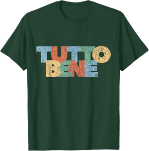 Alles Gut Tutto Bene Modern Colourful Rainbow Italy Saying , black, s T-Shirt - T-Shirt | Forest