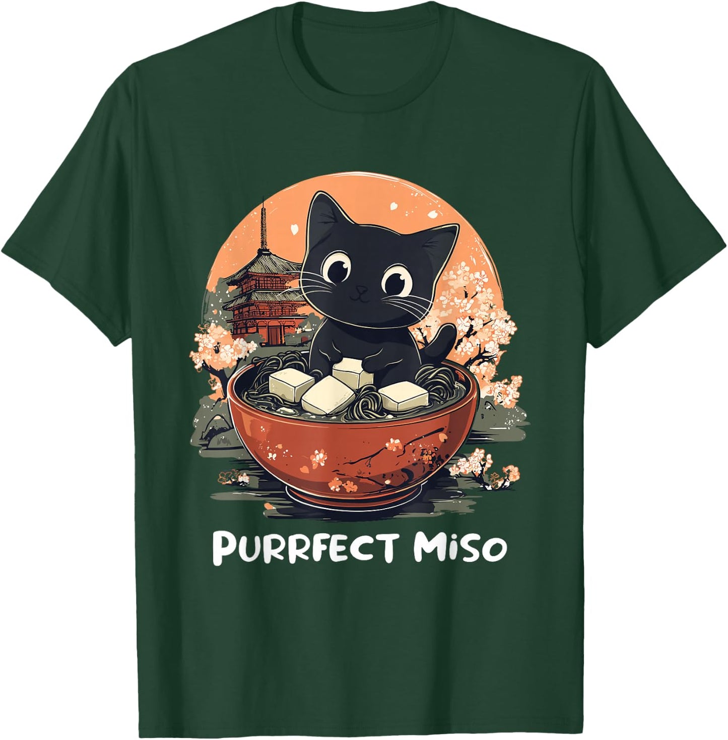 Cute Cat Lover Design Miso Soup Funny Cat T-Shirt - T-Shirt | Forest