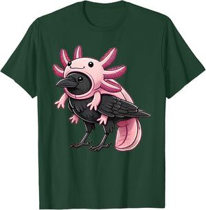 Kawaii Crow Raven Bird Axolotl Costume T-Shirt - T-Shirt | Forest